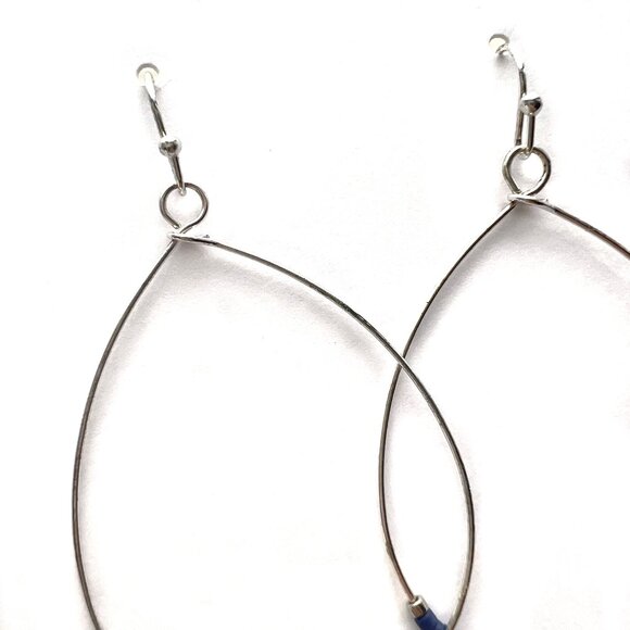 Lot of 5 pair of earrings, blue turquoise silver gold black - Picture 2 of 11